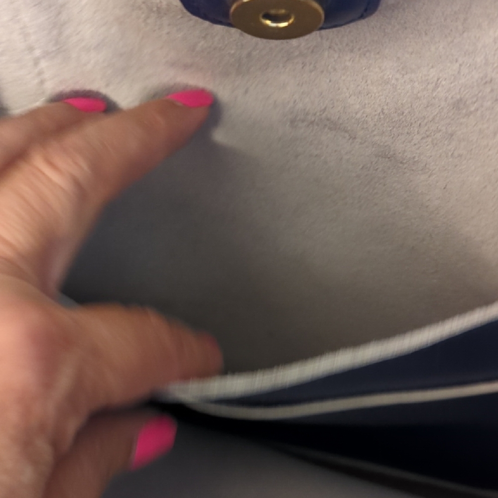 Emma Fox Blue Leather Tote Sleek Design - Picture 5 of 13